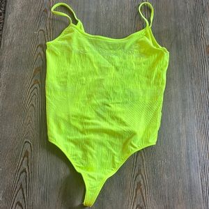 NWT Neon NIKE Tight Fit bodysuit! Size Medium! Thong bottom.